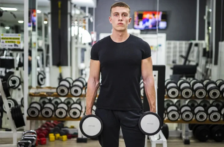 Strength training dumbbell with adjustable weights for effective workouts
